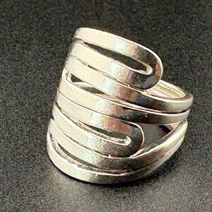 925 Sterling Silpada Modern Maze Sculptured 1" wide Ring Sz 10 - 12.7 grams